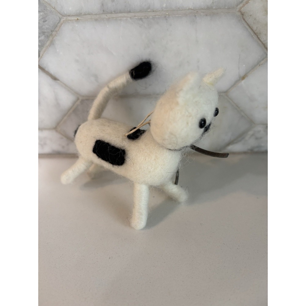 Handmade Premium Wool Felt Polar Cat Hanging Needle Felted Christmas Xmas Tree - Picture 2 of 3